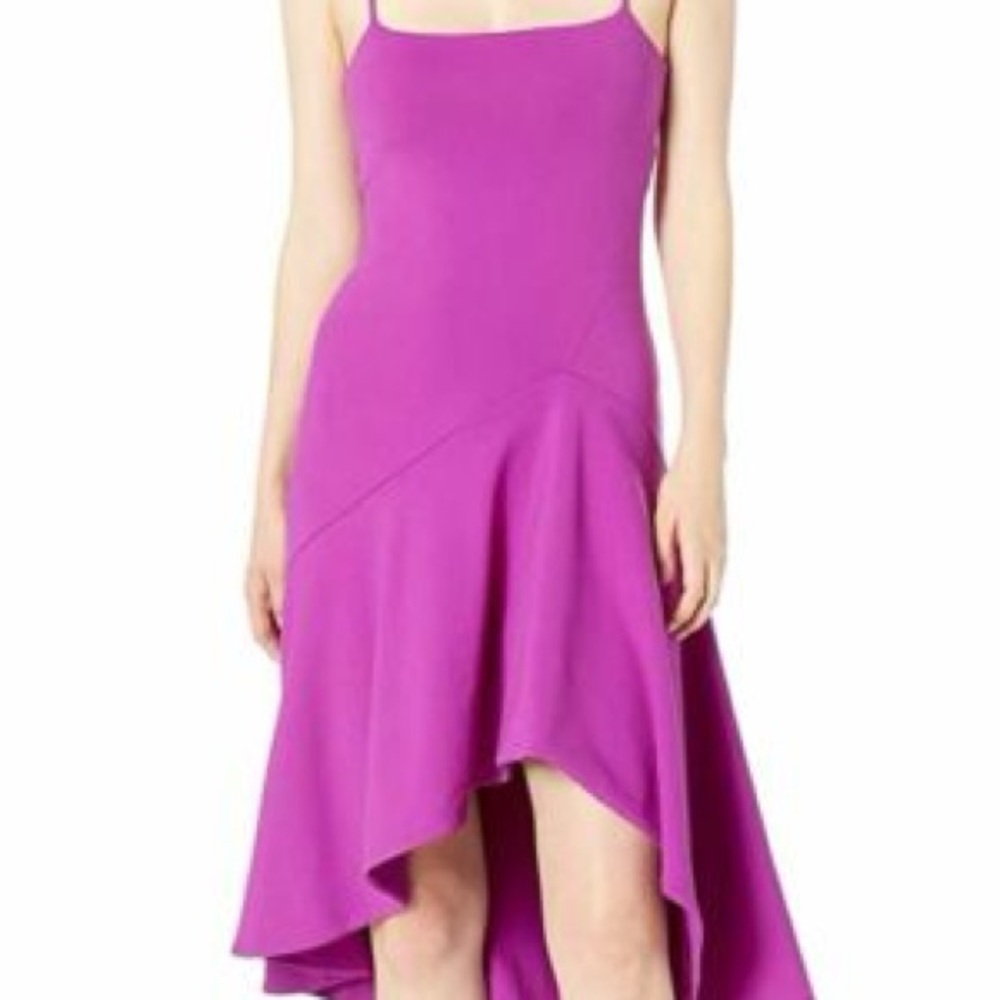 NWT Susana Monaco Thin Strap Angled Dress in Malbec - Picture 2 of 6